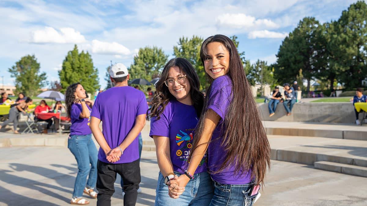 SJC students dancing and having fun at the Fiesta event.